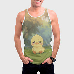 Майка-безрукавка мужская Маленький утенок на поляне, цвет: 3D-белый — фото 2