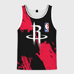 Майка-безрукавка мужская Хьюстон Рокетс - брызги краски, цвет: 3D-белый