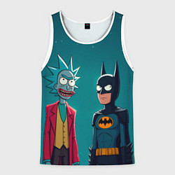 Майка-безрукавка мужская Рик в образе Джокера и Бэтмен, цвет: 3D-белый