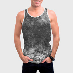Майка-безрукавка мужская Абстракция - grey and white wall with cracks, цвет: 3D-белый — фото 2