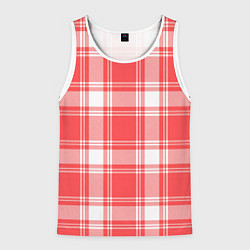 Мужская майка без рукавов Checked red white