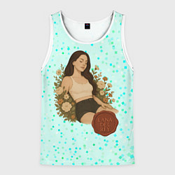 Мужская майка без рукавов Lana Del Rey сидит в цветах