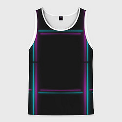 Майка-безрукавка мужская Neon pink light blue, цвет: 3D-белый