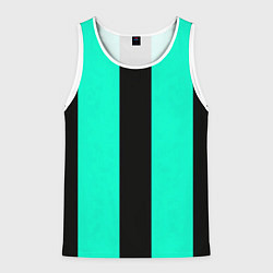 Майка-безрукавка мужская Color light blue white line, цвет: 3D-белый