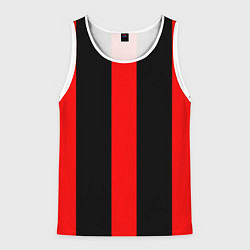 Майка-безрукавка мужская Color black red lines, цвет: 3D-белый