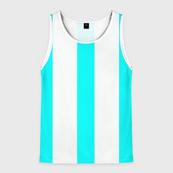 Мужская майка без рукавов Color light blue white lines