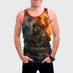 Майка-безрукавка мужская Медведь у штурвала МВФ, цвет: 3D-красный — фото 2