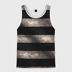 Мужская майка без рукавов Черно-белая тельняшка текстура