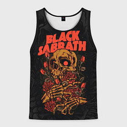 Мужская майка без рукавов Black Sabbath skeleton with roses