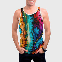 Майка-безрукавка мужская Разноцветный узор, цвет: 3D-белый — фото 2