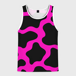 Мужская майка без рукавов Розовая коровья расцветка