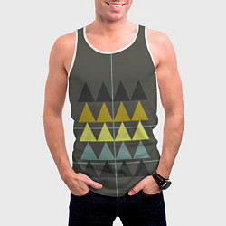 Майка-безрукавка мужская Абстрактный лес, геометрический с однотоном, цвет: 3D-белый — фото 2