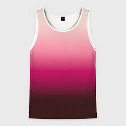 Майка-безрукавка мужская Градиент transcendent pink омбре, цвет: 3D-белый