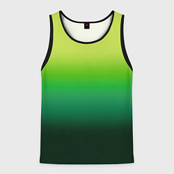 Майка-безрукавка мужская Градиент укропное зеленое омбре, цвет: 3D-черный