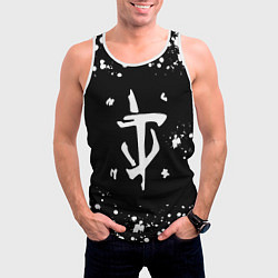 Майка-безрукавка мужская Doom брызги белых красок, цвет: 3D-белый — фото 2