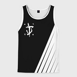 Майка-безрукавка мужская Doom white geometry, цвет: 3D-белый