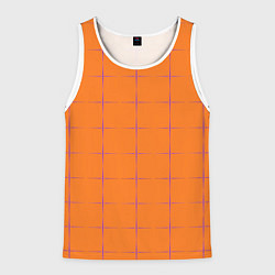 Майка-безрукавка мужская Color orange stripe, цвет: 3D-белый