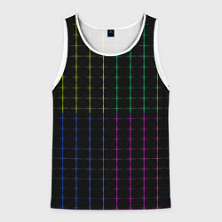 Мужская майка без рукавов Color black multicolored stripes