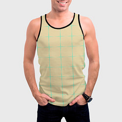 Майка-безрукавка мужская Color beige green crosses, цвет: 3D-черный — фото 2