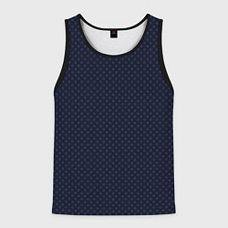 Майка-безрукавка мужская Тёмный сине-фиолетовый мелкий квадрат паттерн, цвет: 3D-черный