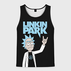 Майка-безрукавка мужская Linkin Park и Рик Санчес из Рик и Морти, цвет: 3D-черный