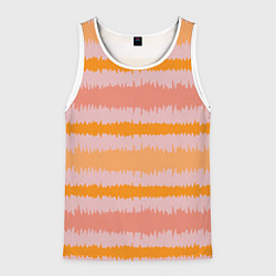 Мужская майка без рукавов Полосы зигзагообразные оранжево-розовые