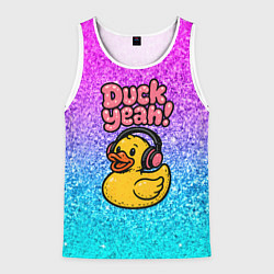 Мужская майка без рукавов Duck yeah - утка в наушниках