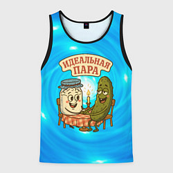 Майка-безрукавка мужская Молоко и огурец - идеальная пара, цвет: 3D-черный