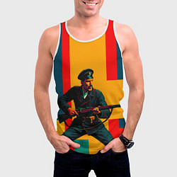 Майка-безрукавка мужская Белогвардеец поп-арт, цвет: 3D-белый — фото 2