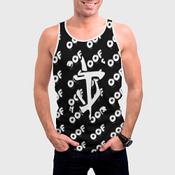 Майка-безрукавка мужская Doom off black, цвет: 3D-белый — фото 2