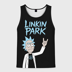 Майка-безрукавка мужская Linkin Park и Рик рокер двухсторонняя, цвет: 3D-черный