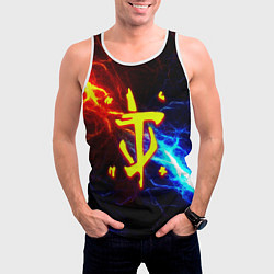 Майка-безрукавка мужская Doom шторм с молниями, цвет: 3D-белый — фото 2