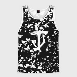 Майка-безрукавка мужская Дум белые брызги красок, цвет: 3D-белый