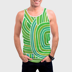 Майка-безрукавка мужская Абстрактный узор зеленый, цвет: 3D-белый — фото 2