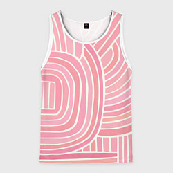 Майка-безрукавка мужская Абстрактный узор розовый, цвет: 3D-белый