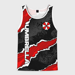 Майка-безрукавка мужская Umbrella corp - разрывы, цвет: 3D-белый