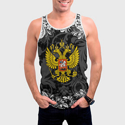 Майка-безрукавка мужская Герб РФ, цвет: 3D-белый — фото 2