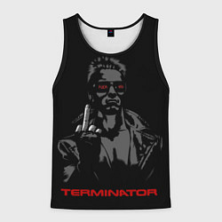 Майка-безрукавка мужская Terminator - fuck you, цвет: 3D-черный