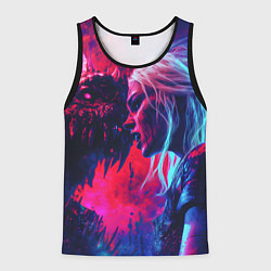 Майка-безрукавка мужская Цири и чудовище, цвет: 3D-черный