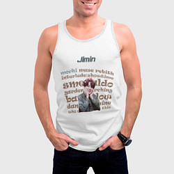 Майка-безрукавка мужская Чимин - BTS, цвет: 3D-белый — фото 2