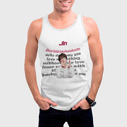 Майка-безрукавка мужская Джин bts, цвет: 3D-белый — фото 2