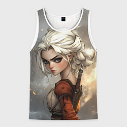 Майка-безрукавка мужская Цири в мультяшном стиле, цвет: 3D-белый