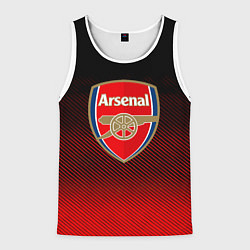 Майка-безрукавка мужская Arsenal текстура полосы красные, цвет: 3D-белый