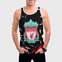 Майка-безрукавка мужская Liverpool штрихи красок, цвет: 3D-белый — фото 2