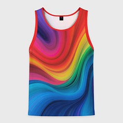 Мужская майка без рукавов Смесь ярких красок волнистыми линиями