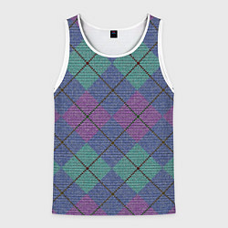 Майка-безрукавка мужская Аргайл, цвет: 3D-белый