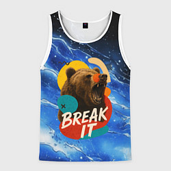 Мужская майка без рукавов Break it злой медведь