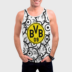 Майка-безрукавка мужская Borussia глаза текстура, цвет: 3D-белый — фото 2