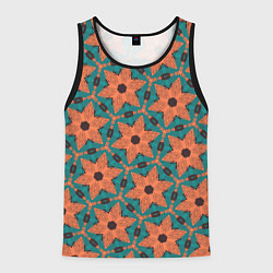 Майка-безрукавка мужская Оранжевые звезды, цвет: 3D-черный