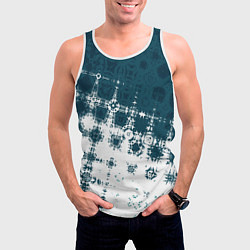 Майка-безрукавка мужская Узорчатая текстура сине-белая, цвет: 3D-белый — фото 2